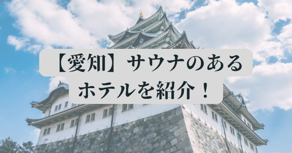 【2024年】サウナ施設のあるホテルを紹介！【愛知編】